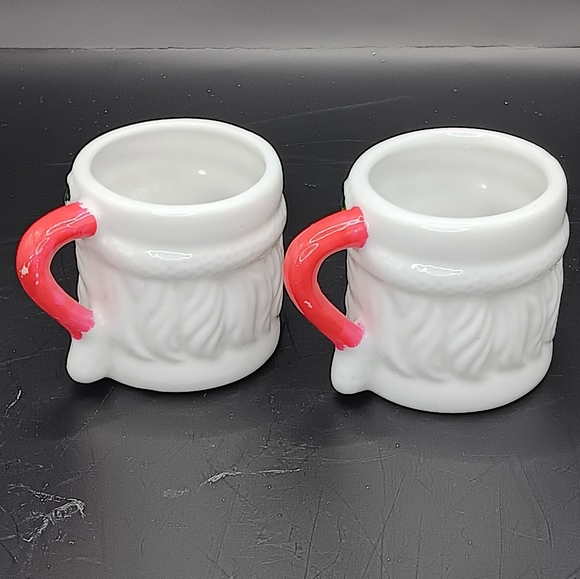Vintage 60s Santa Claus Mini Ceramic Christmas Mug Set Of 2 - Picture 6 of 7